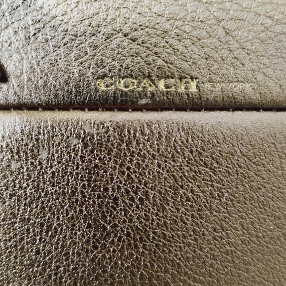 Coach Shimmering Gold Metallic Double Zip Crossbody Bag - Picture 3 of 10